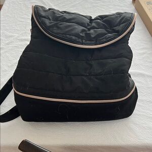 Stella & Dot Black Backpack with Pink Accents